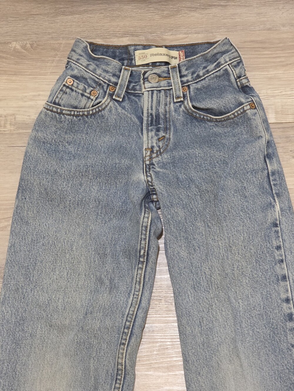 VTG Levis 550 Straight-Leg Med/Light Wash Jeans Boys 9 Slim - Picture 8 of 12